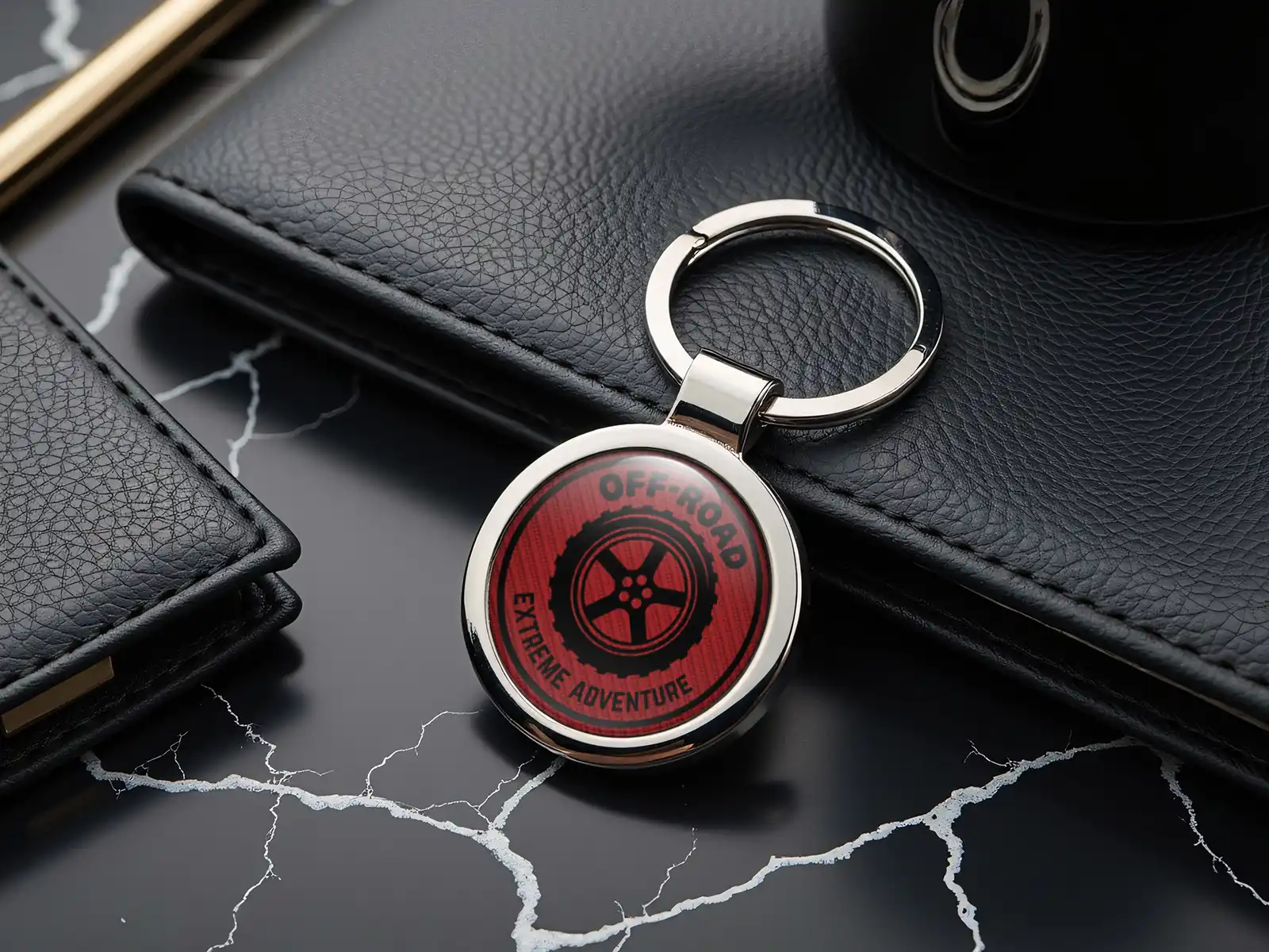 Metal Keychain Domed Style and Durable Material